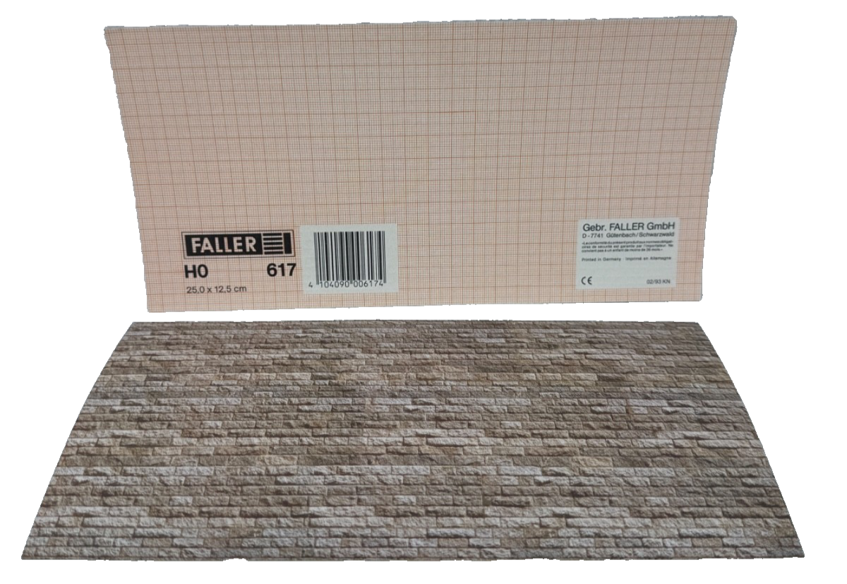 2x Faller 617 Wanddekor Platten Modelleisenbahn 25 x 12,5 cm