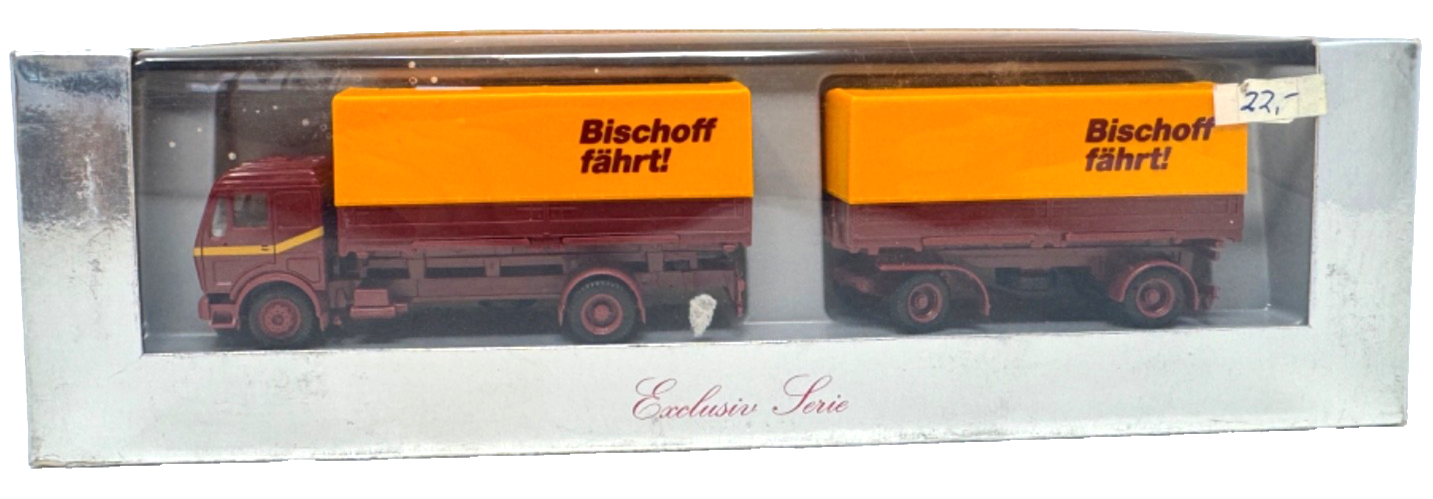 herpa MB SK 88 1735 Wechselbrückenhängerzug "Bischoff fährt" - HO H0 1:87