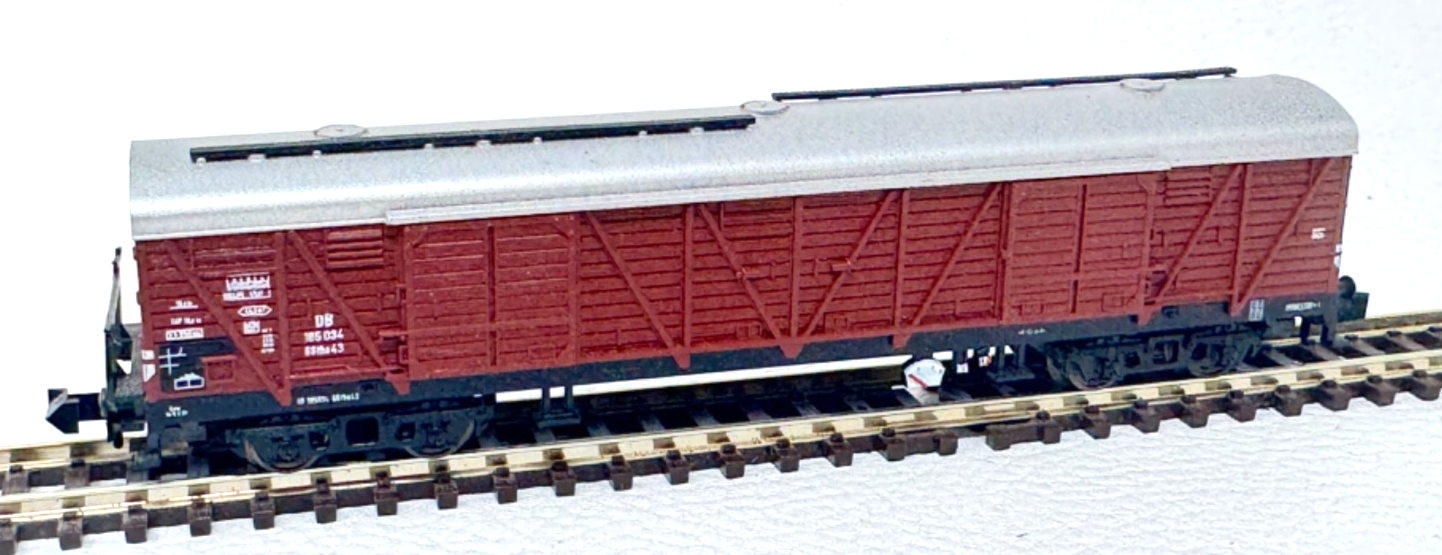 Minitrix 13597 gedeckter Güterwagen GGths43 Bromberg 4achs. braun Spur N - 1:160