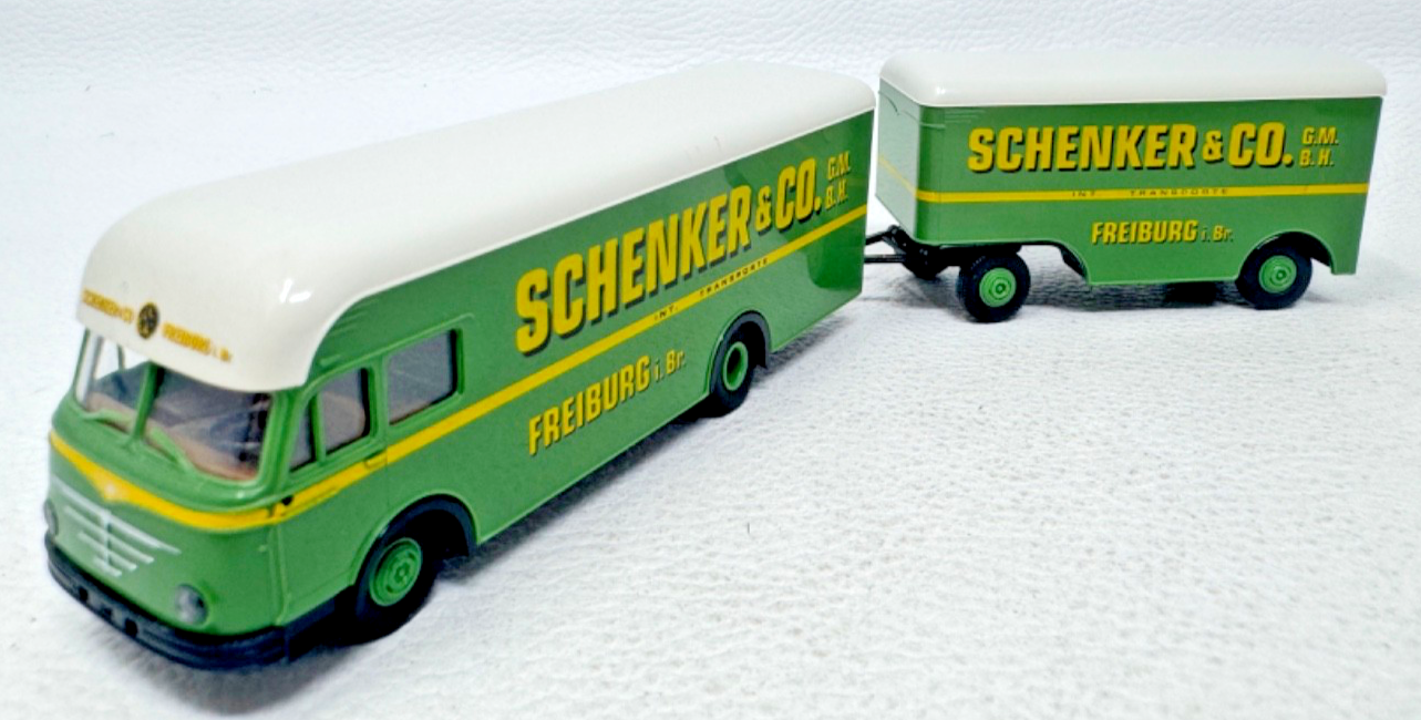 Brekina H0 Büssing Möbel Koffer Hängerzug - Schenker & Co. G.M.B.H. - 1:87 H0 HO