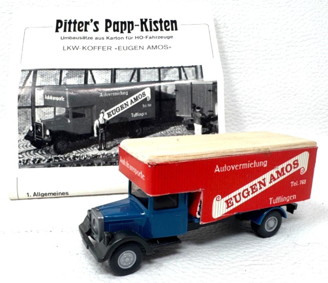 Wiking HO Mercedes - inkl. Pitter's Papp-Kisten Karton Eugen Amos - H0 HO 1:87