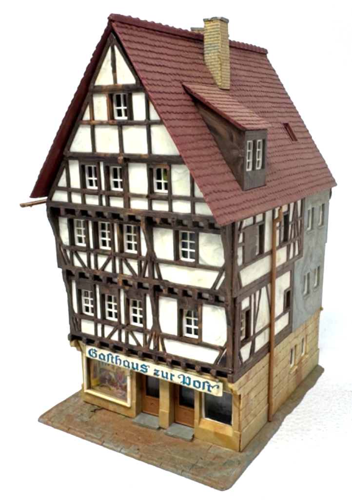 Kibri H0 B-8408 Fachwerkhaus Gasthaus zu Post 8 x 10,5 x 14 cm - H0 HO 1:87