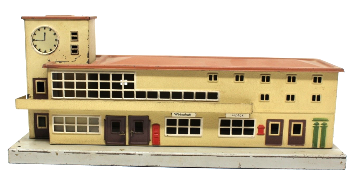 Märklin Blech H0 Nr. 418 Bahnhof Friedrichshafen Dach braun - Türen zum Öffnen