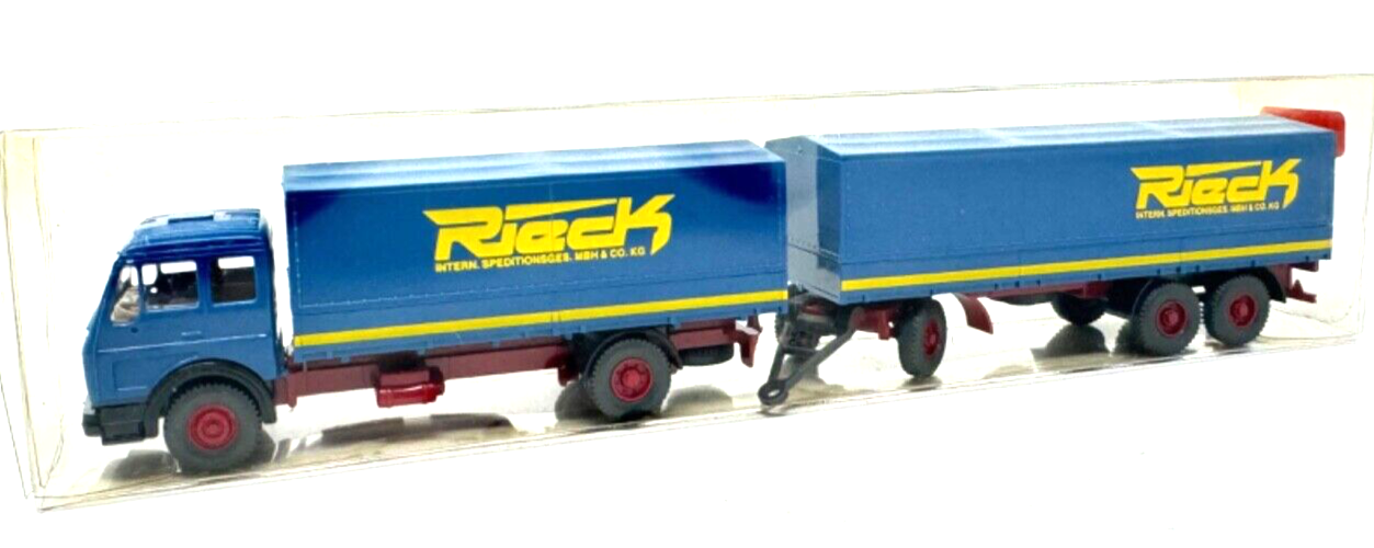 Wiking H0 27455 MB Pritschenlastzug "Rieck Intern. Spedition" - HO H0 1:87