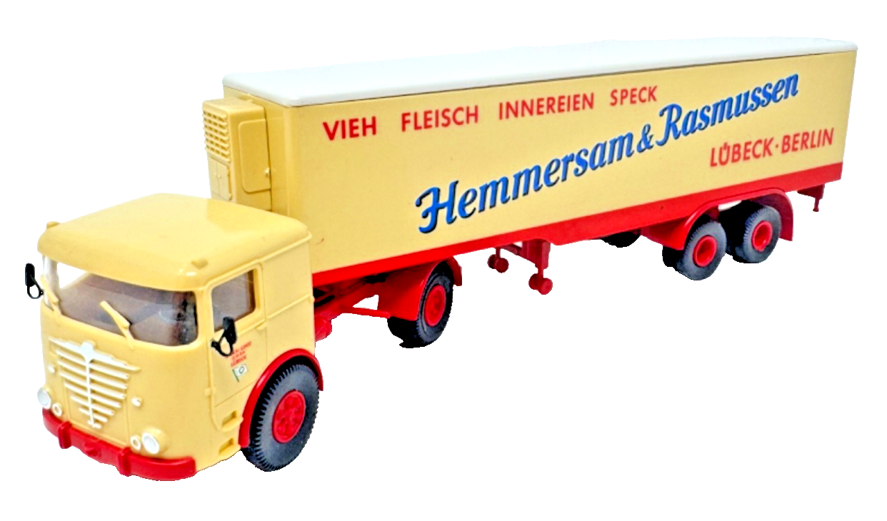 Brekina H0 Büssing Kühl - Sattelzug Hemmersam & Rasmussen - 1:87 H0 HO