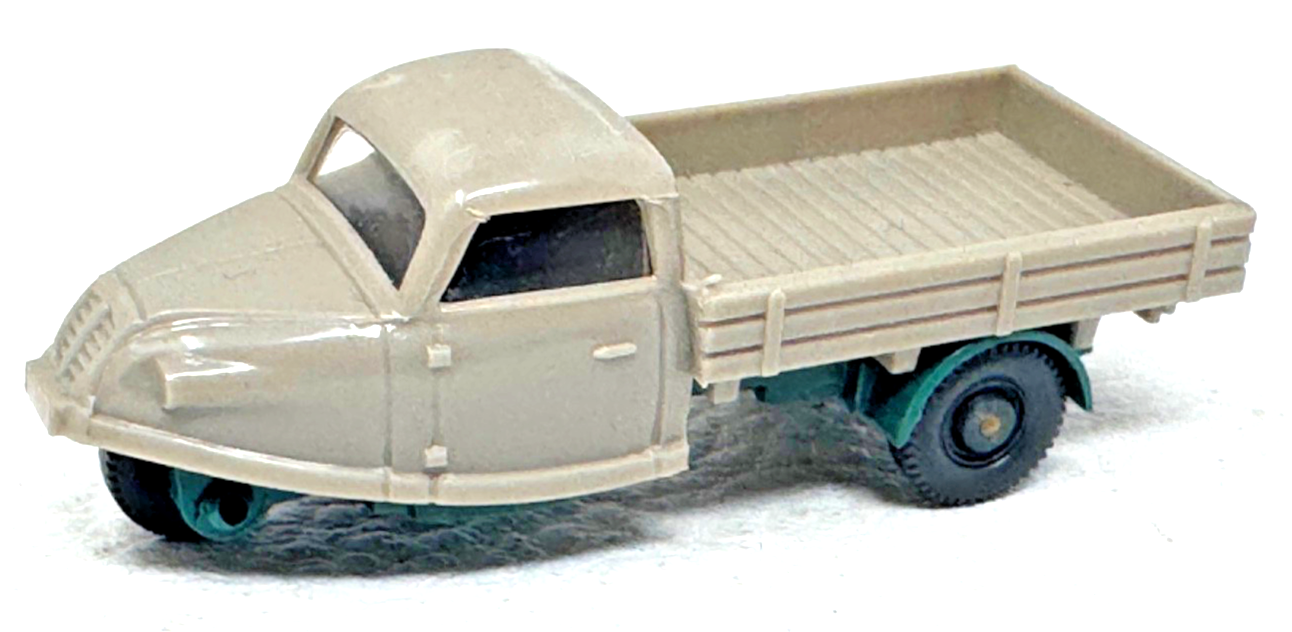 Wiking H0 330 Goli Dreirad Pritsche Lieferwagen - grau / grün  H0 HO 1:87