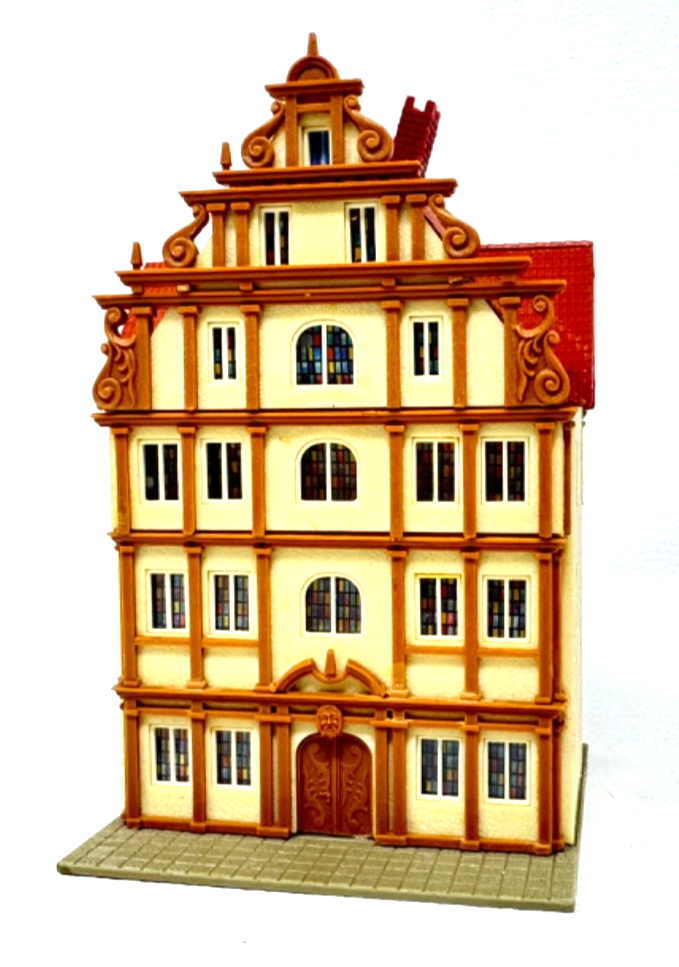 Vollmer N 19521 Gebäude Altstadthaus Fachwerkhaus mit Ladenzeile gelb 1:160 N