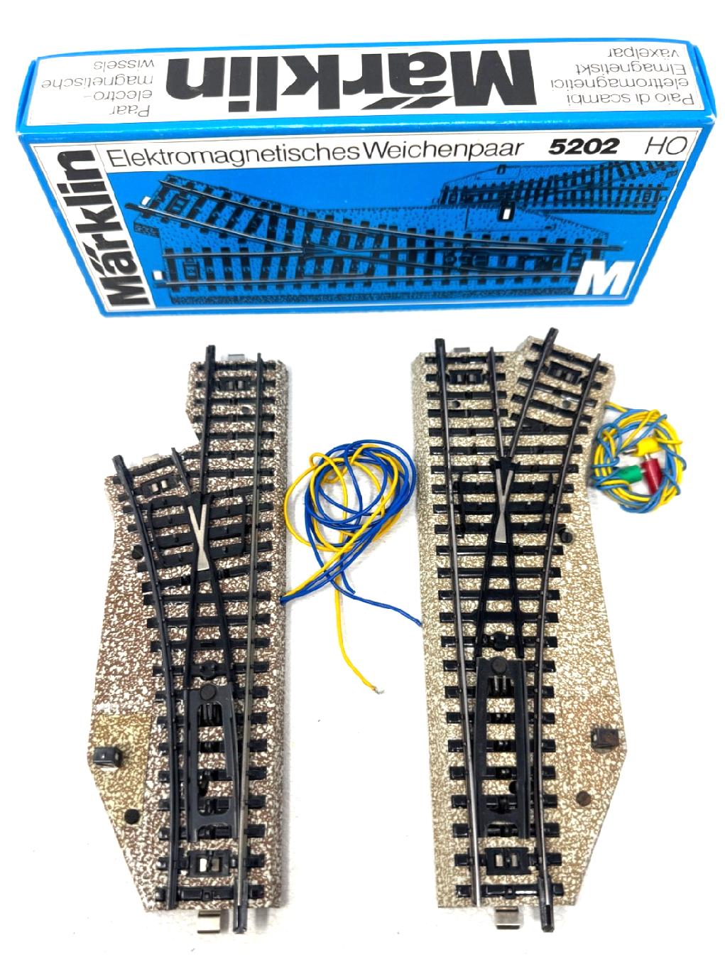 Märklin H0 5202 Elektromagnetisches Weichenpaar M-Gleis HO H0 1:87 in OVP