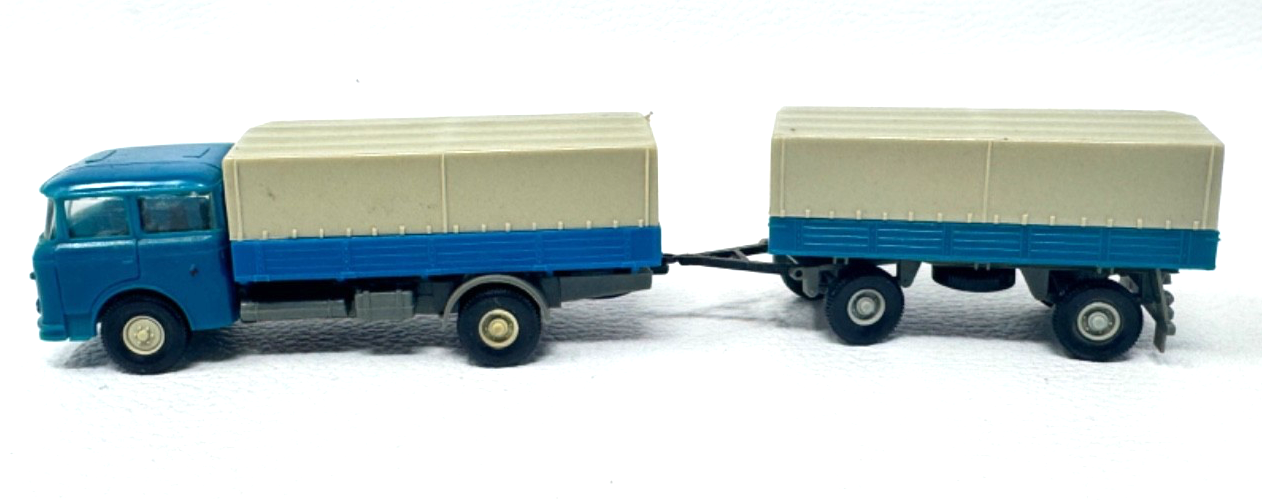 VEB Preto Permot HO Skoda  706 RT Lastzug mit Plannenaufsatz H0 HO 1:87