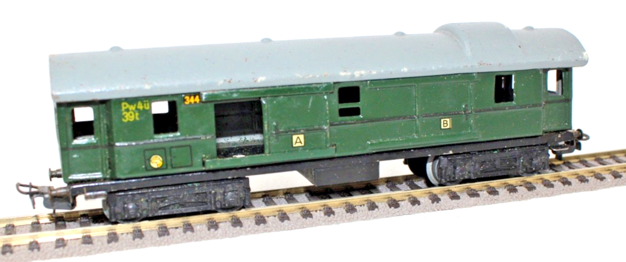 Märklin H0 344 D-Zug Gepäckwagen Pw4ü grün / grau - 1940 - H0 HO 1:87