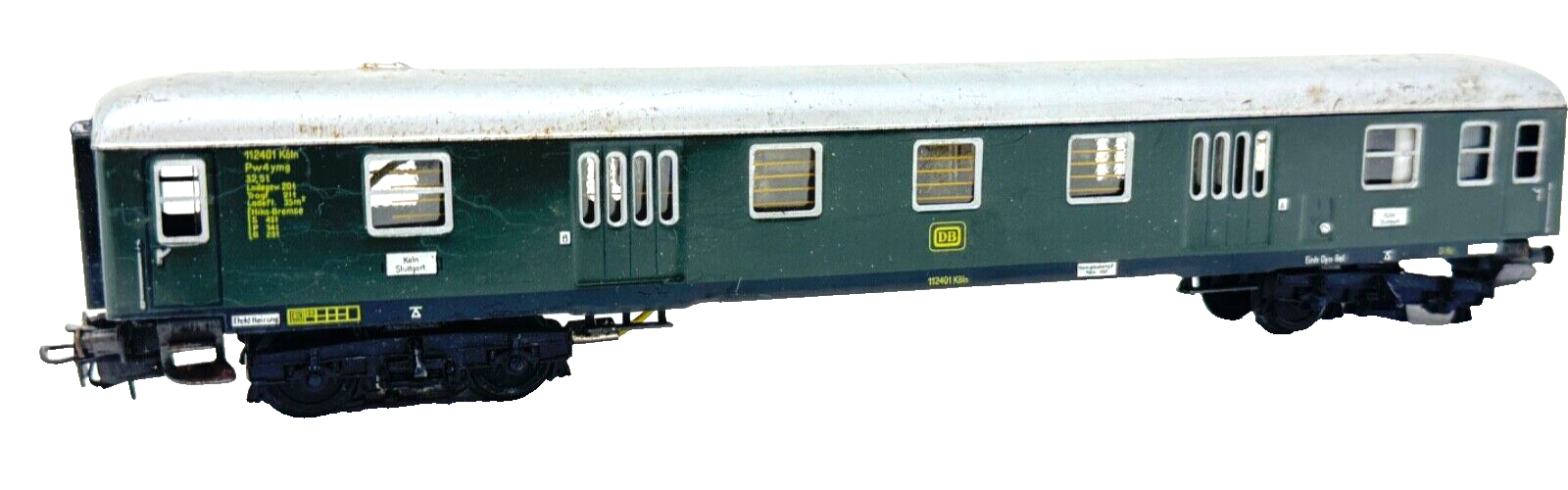 Märklin 112401 DB D Zug Gepäckwagen Blech 112401 Köln  - grün/grau - H0 HO 1:87