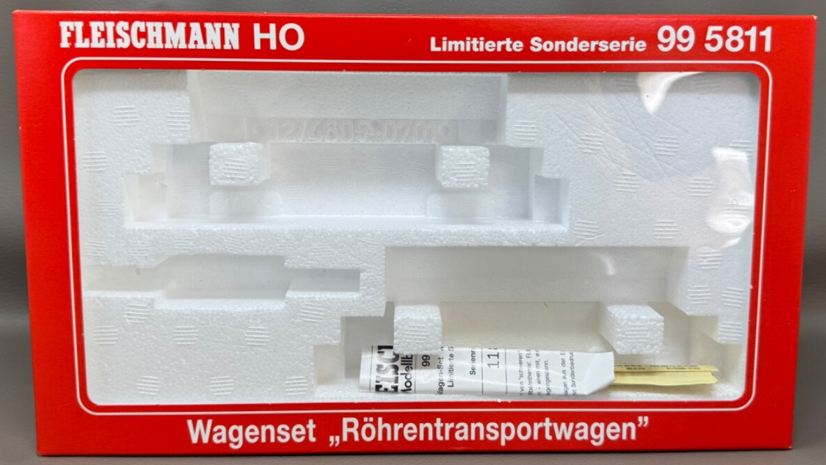 Fleischmann 99 5811 Leerverpackung - Wagenset "Röhrentransportwagen" 1:87 H0 HO
