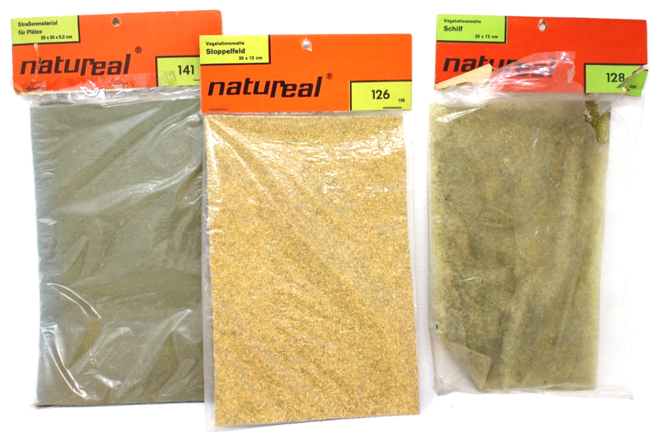 3er natureal Streumaterial Schilf 128 /Stoppelfeld 126 / Straße 141 - HO H0 1:87