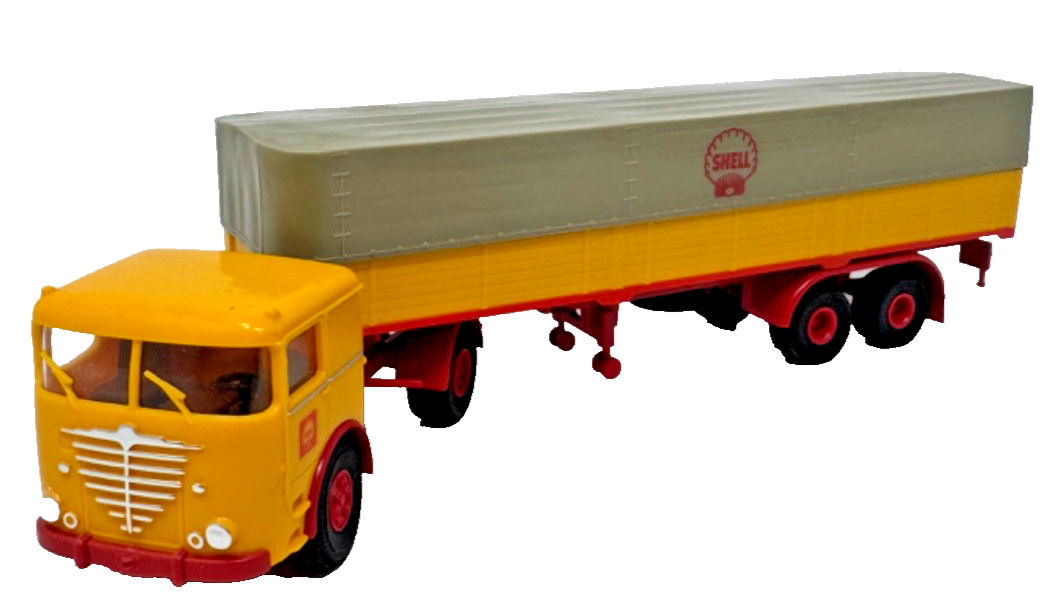 Brekina H0 Büssing LS 11 FS Sattelzug mit Plane - Shell  - 1:87 H0 HO