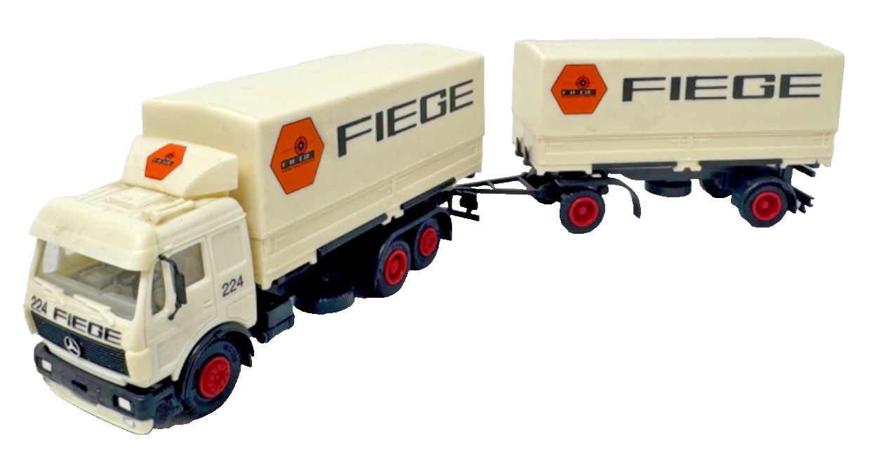 Herpa H0 Mercedes Hängerzug mit 2 Wechselbrücken - "Fiege Spedition" H0 H0 1:87
