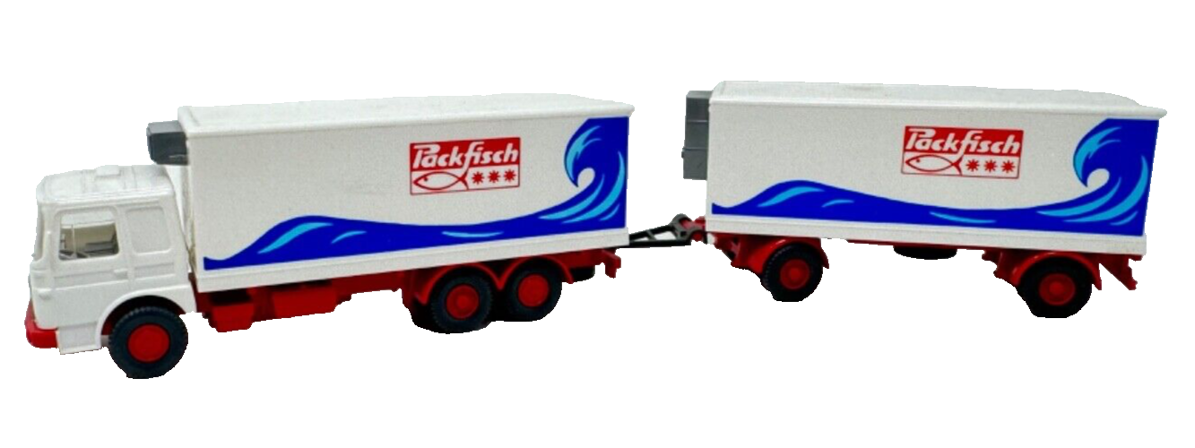 Wiking MAN F8 Kühlhängerzug "Packfisch" Nr. 472  HO H0 1:87