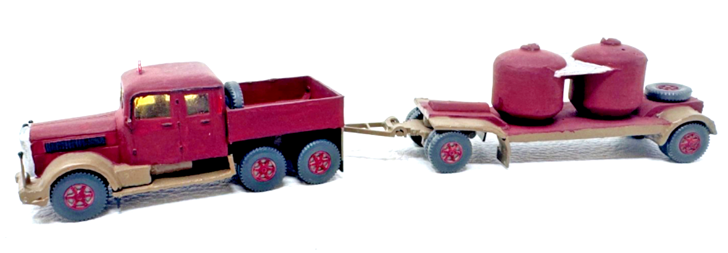 Vintage Modellauto Kaelble Transporter mit Anhänger - H0 HO 1:87 - defekt Vintage Modellauto Kaelble Transporter mit Anhänger - H0 HO 1:87 - defekt