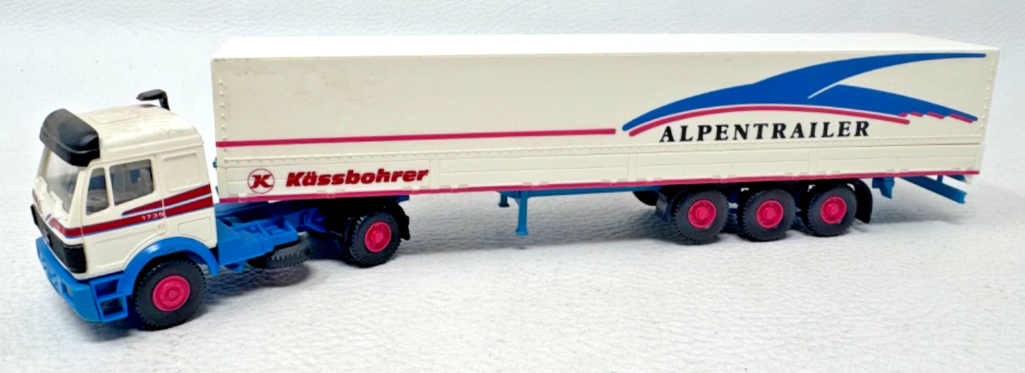 Wiking 51001 H0 Mercedes Benz 1735 Pritschen Sattelzug Alpentrailer HO H0 1:87 Wiking 51001 H0 Mercedes Benz 1735 Pritschen Sattelzug Alpentrailer HO H0 1:87