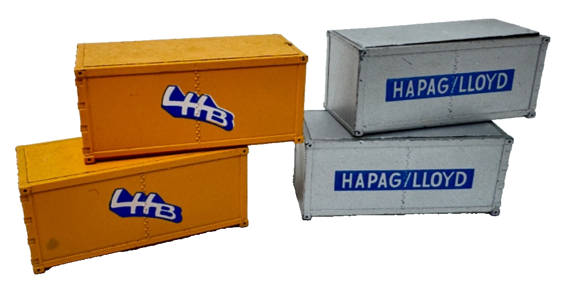 4 Stück Roco N LHB & Hapag/LLoyd Container Spur  N 1:160