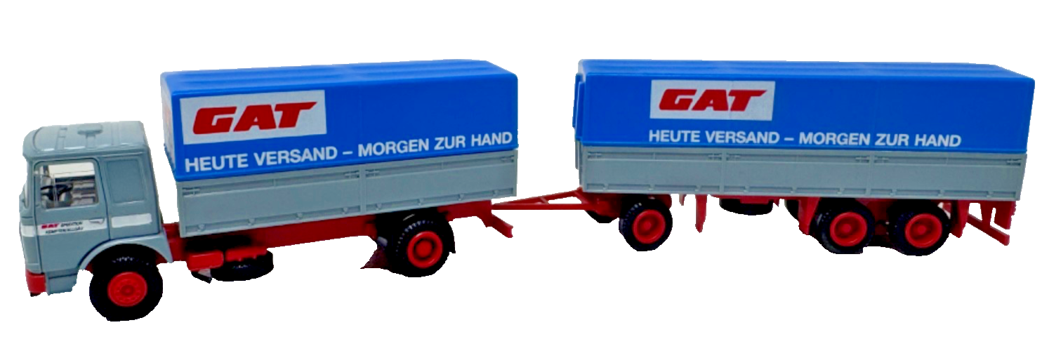 Herpa H0 MAN F80 Planenhängerzug 2a/3a "Spedition GAT" H0 H0 1:87
