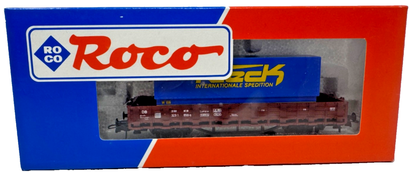 Roco 46031 H0 Rungenwagen mit Wechselpritsche Rieck Int. 323 1 650-6 H0 HO 1:87