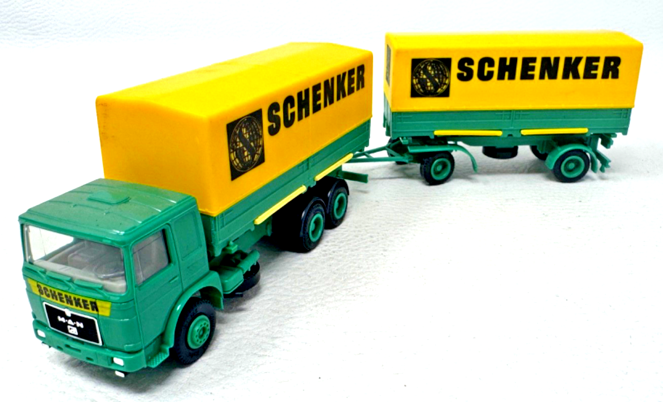 Herpa H0 MAN F8 Hängerzug mit 2 Wechselbrücken - "Schenker" H0 H0 1:87