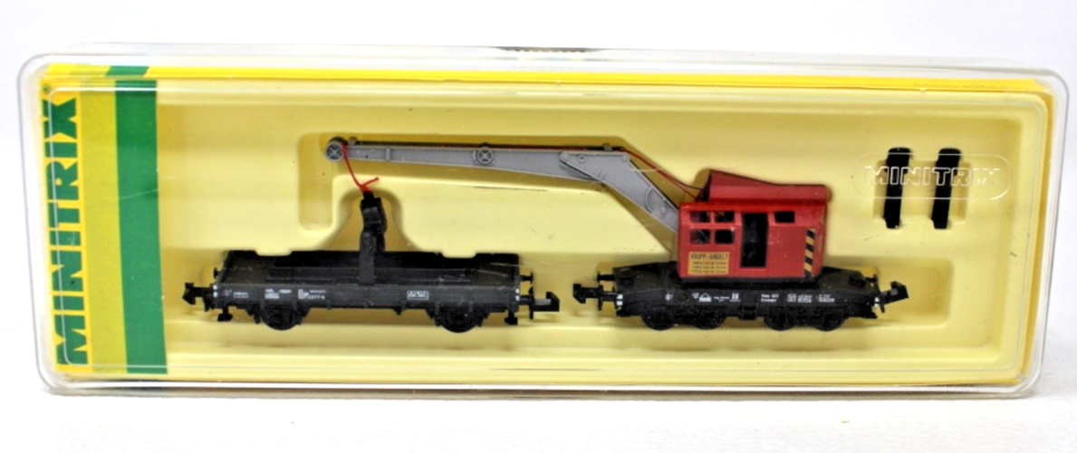 Minitrix N 13590 Kranwagen Krupp-Ardelt mit Schutzwagen - N 1:160 in OVP
