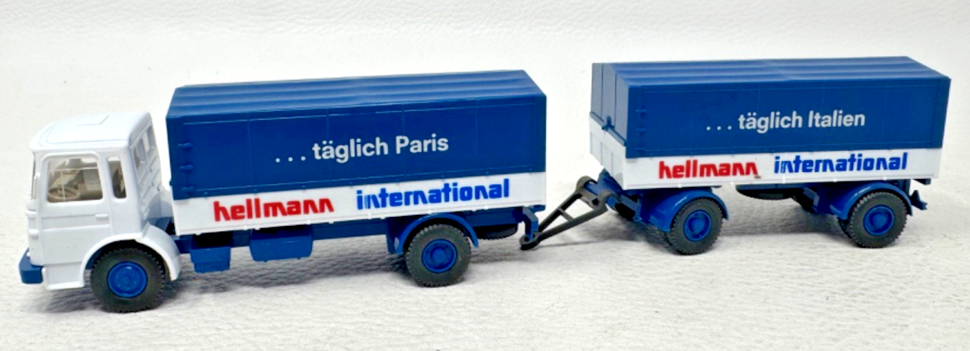 Wiking H0 MAN Planenhängerzug 2a/2a "Hellmann international" H0 H0 1:87