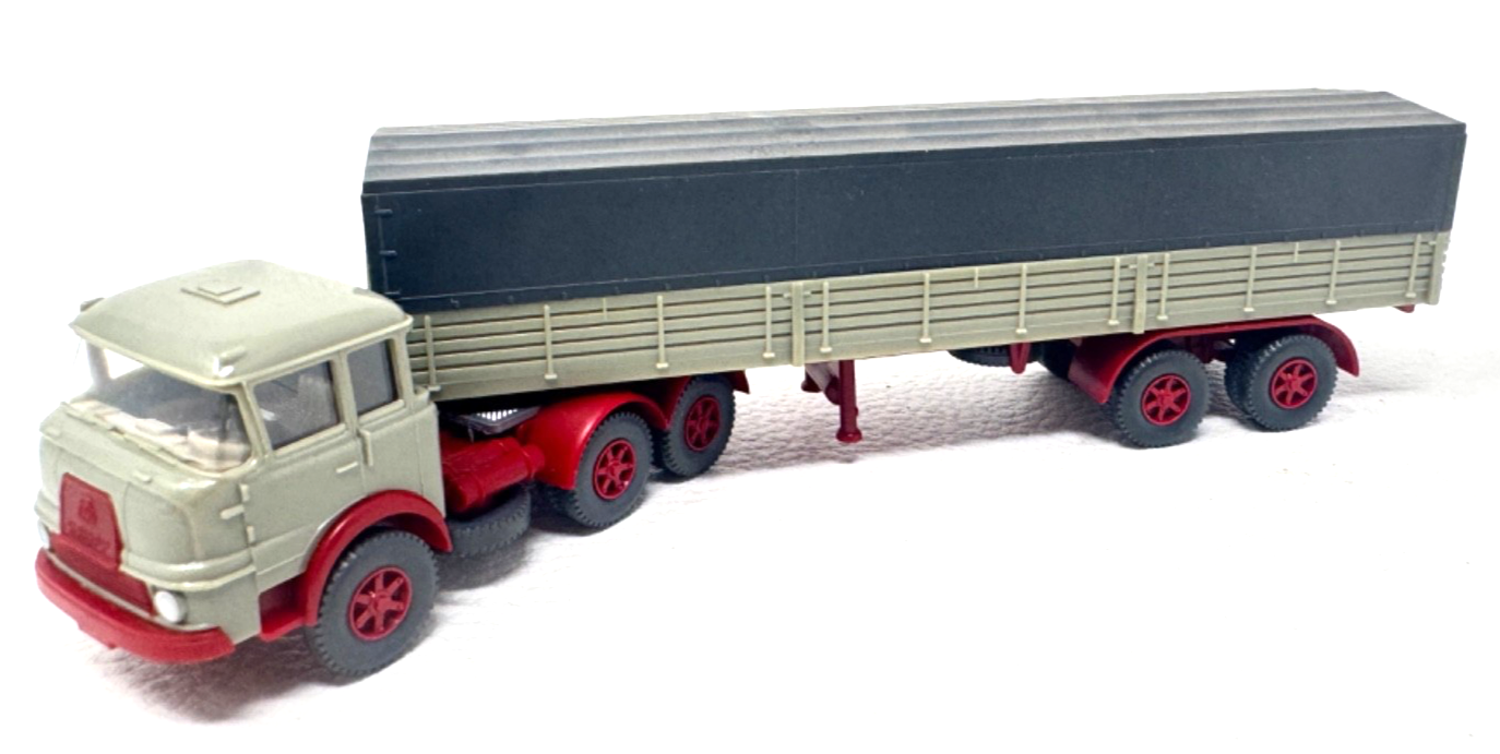 Wiking Krupp 806 Pritschensattelzug grau/rot - HO H0 1:87
