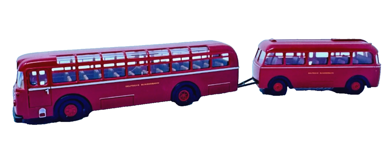 Brekina 1:87 Büssing 6500 T Linienbus m. Anhänger Deutsche Bundesbahn 1:87 H0 HO