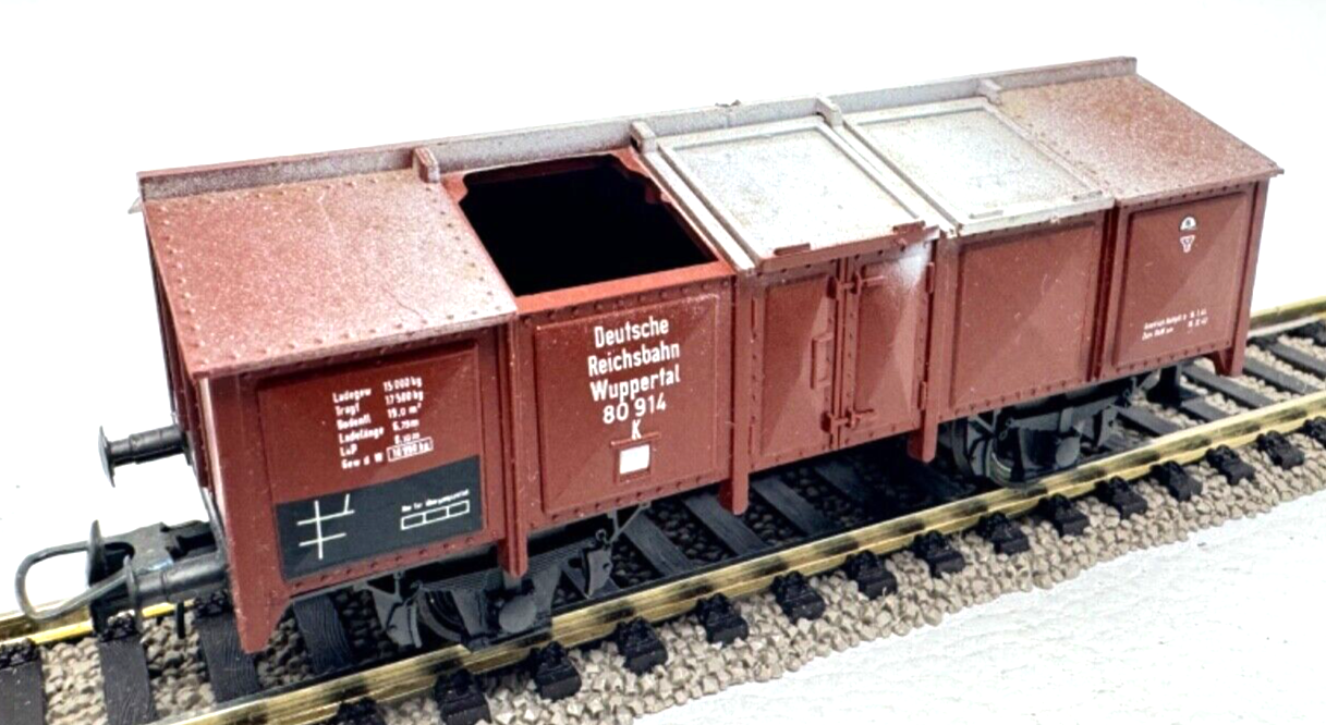 Roco Klappdeckelwagen Deutsche Reichsbahn Wuppertal 80 914 - H0 HO 1:87