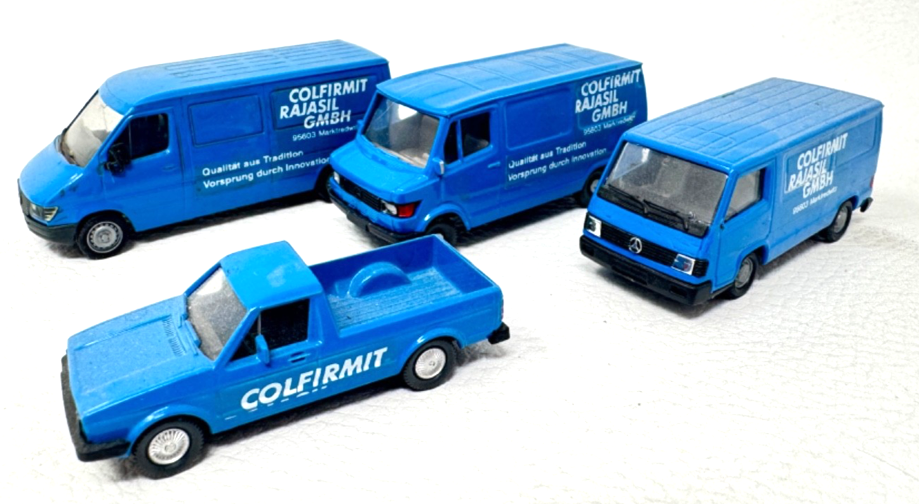 4 Stück Wiking herpa H0 Modellautos Rajasil Colfirmit - 1:87 HO H0