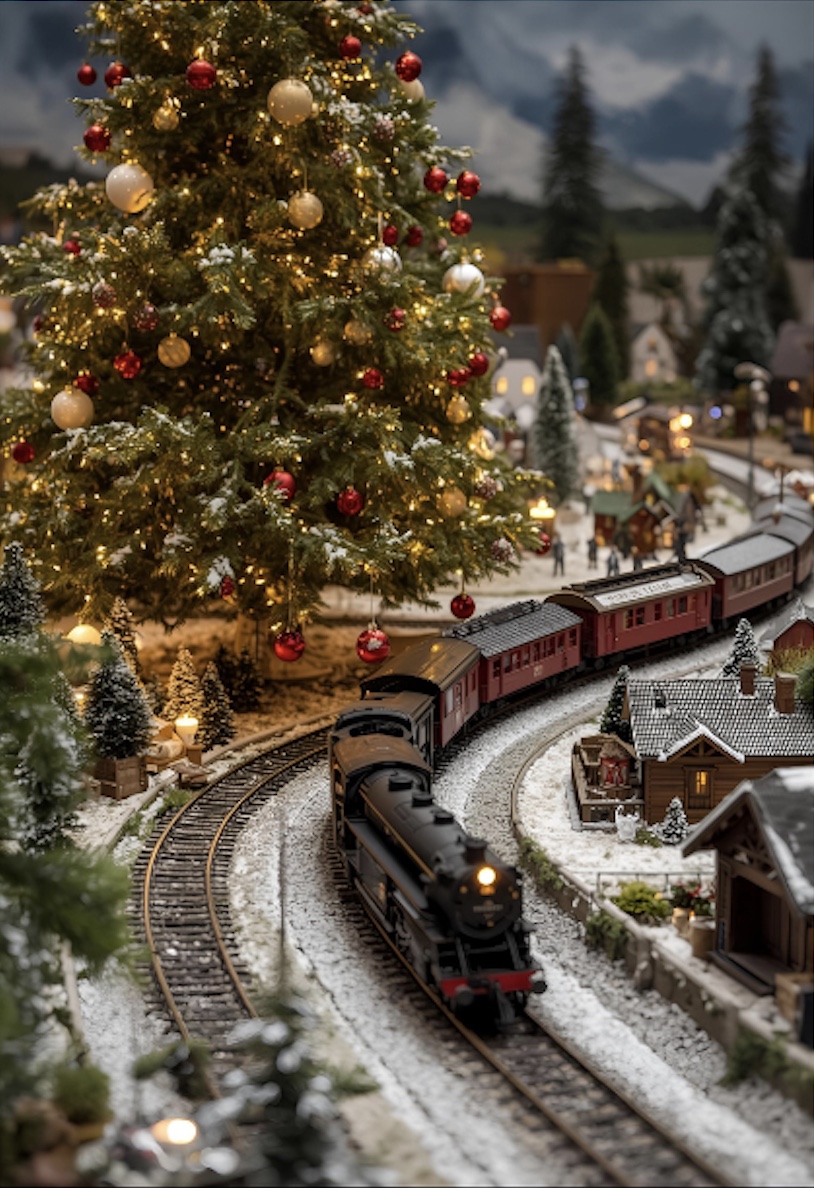Modelleisenbahn zu Weihnachten