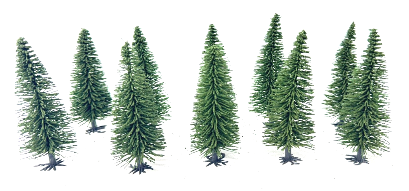 10 Stück Tannen Bäume Modelleisenbahn Modellbahn 8,6 cm Spur N TT H0