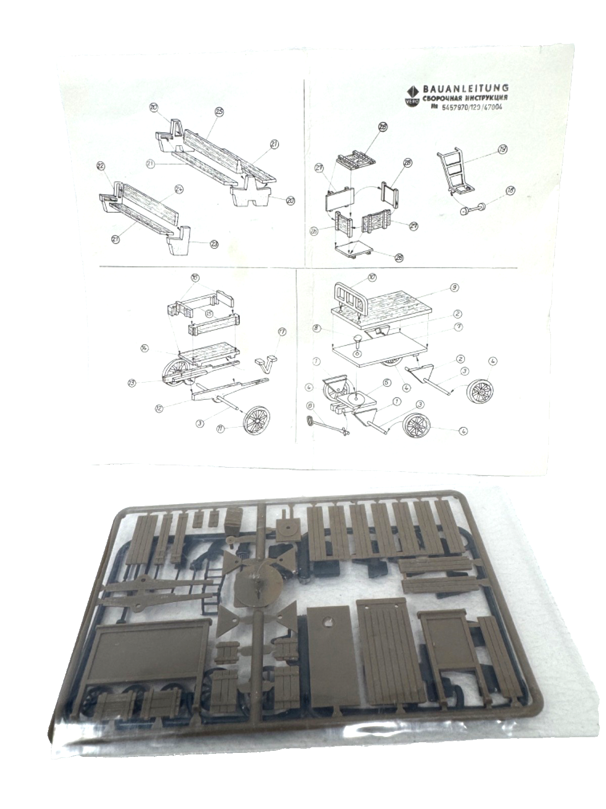Vero H0 5457970/120/47004 Bahnsteigaustattung Bänke Wagen .. - HO H0 1:87