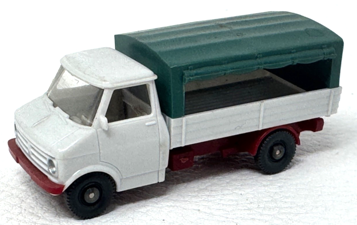 Wiking 352 H0 Opel Bedford Blitz Pritsche mit Plane hellgrau/grün - H0 HO 1:87