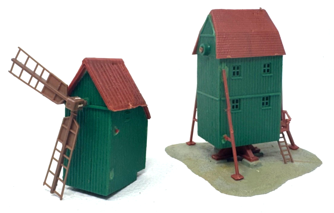 Kibri N 37156 - Zwei Stück Windmühlen unvollständig als Ersatzteile N 1:160
