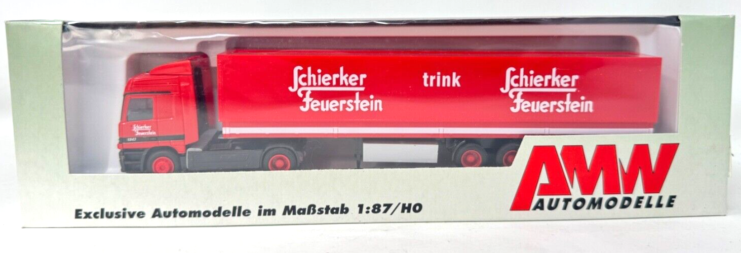 AMW MB Actros MP1 L 1843 Sattelzug "Schierker Feuerstein" HO H0 1:87 NEU + OVP AMW MB Actros MP1 L 1843 Sattelzug "Schierker Feuerstein" HO H0 1:87 NEU + OVP