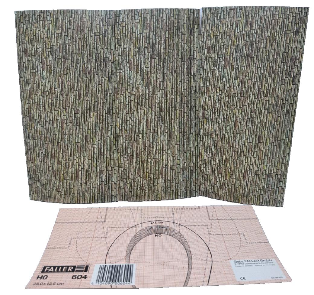 4x Faller 604 Wanddekor Platten Modelleisenbahn 25 x 12,5 cm
